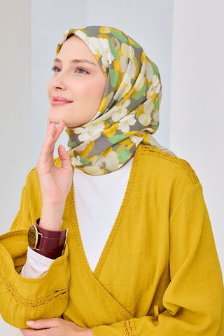 Velora Eşarp Floral Sarı