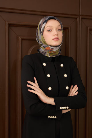 Velora Eşarp Flower Kahverengi - Velora Eşarp - | Silk Home