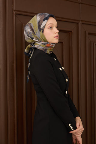 Velora Eşarp Flower Kahverengi - Velora Eşarp - | Silk Home