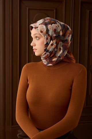 Velora Eşarp Flower Kiremit - Velora Eşarp - | Silk Home