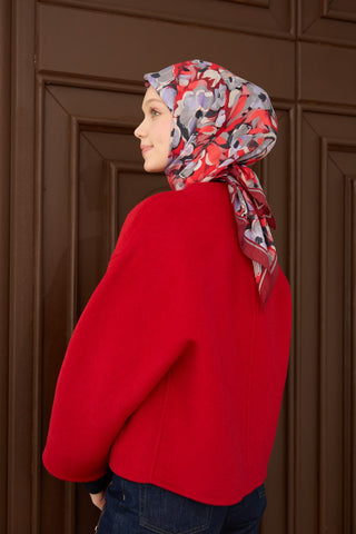 Velora Eşarp Flower Kırmızı - Velora Eşarp - | Silk Home