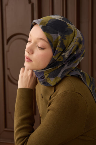 Velora Eşarp Flower Koyu Mor - Velora Eşarp - | Silk Home