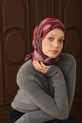 Velora Eşarp Flower Koyu Mor - Velora Eşarp - | Silk Home