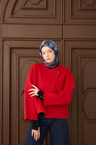 Velora Eşarp Flower Lacivert - Velora Eşarp - | Silk Home