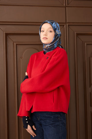 Velora Eşarp Flower Lacivert - Velora Eşarp - | Silk Home