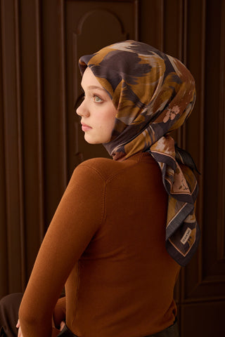 Velora Eşarp Flower Lacivert - Velora Eşarp - | Silk Home