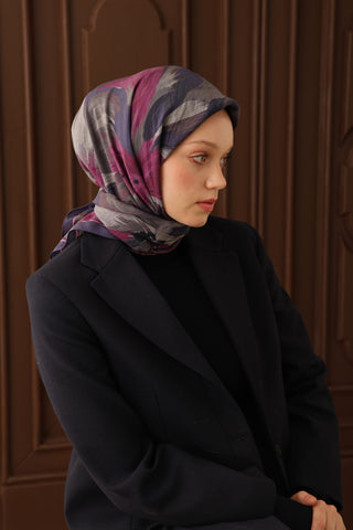 Velora Eşarp Flower Morcivert