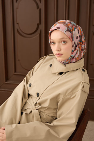 Velora Eşarp Flower Pembe - Velora Eşarp - | Silk Home