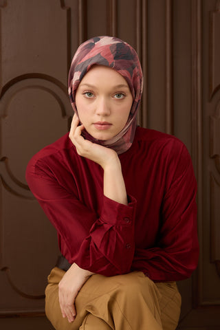 Velora Eşarp Flower Pembe - Velora Eşarp - | Silk Home