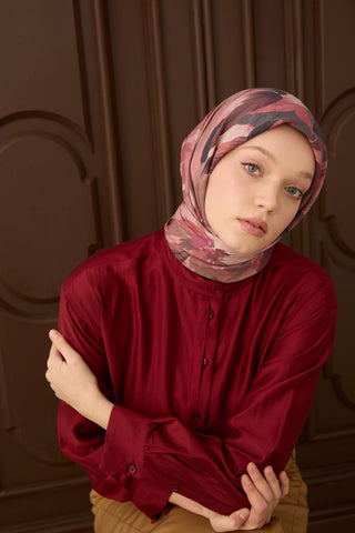 Velora Eşarp Flower Pembe - Velora Eşarp - | Silk Home