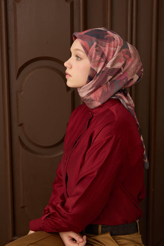 Velora Eşarp Flower Pembe - Velora Eşarp - | Silk Home