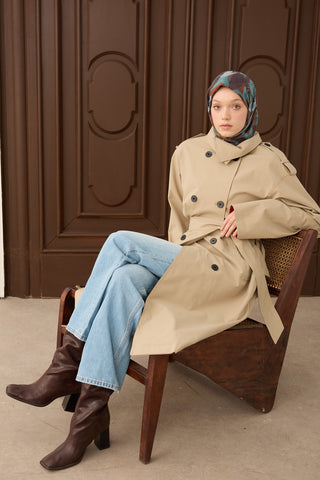 Velora Eşarp Flower Turkuaz - Velora Eşarp - | Silk Home
