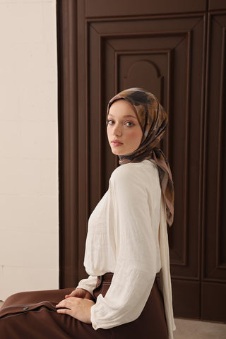 Velora Eşarp Flower Vizon - Velora Eşarp - | Silk Home
