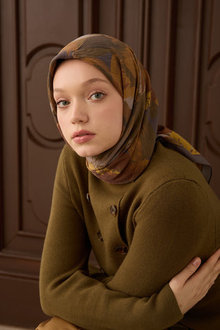 Velora Eşarp Flower Vizon - Velora Eşarp - | Silk Home
