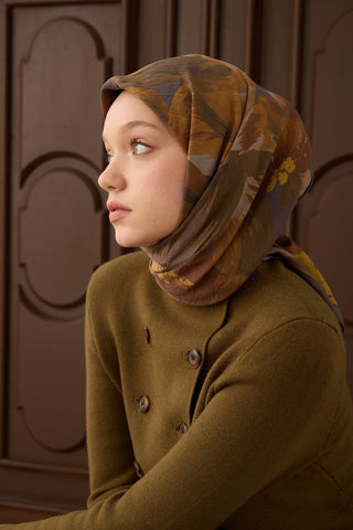 Velora Eşarp Flower Vizon - Velora Eşarp - | Silk Home