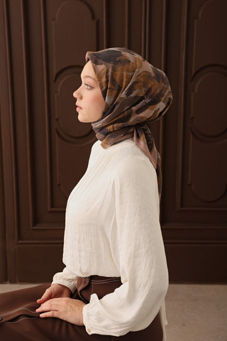 Velora Eşarp Flower Vizon - Velora Eşarp - | Silk Home