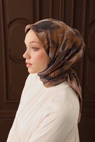 Velora Eşarp Flower Vizon - Velora Eşarp - | Silk Home