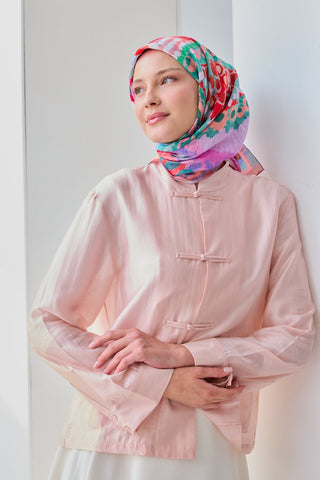 Velora Eşarp İllustration Art Şeker Pembesi