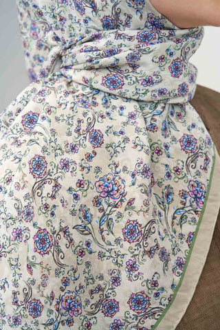 Velora Eşarp Modern Flora Krem 90x90