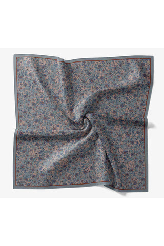 Velora Eşarp Modern Flora Mavi Gri 90x90