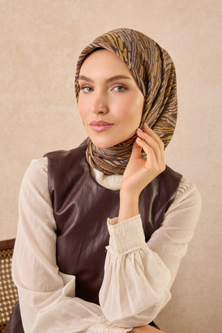 Velora Eşarp Modern Zebra Acı Kahve