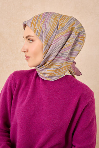 Velora Eşarp Modern Zebra Eflatun - Velora Eşarp - | Silk Home