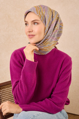 Velora Eşarp Modern Zebra Eflatun - Velora Eşarp - | Silk Home