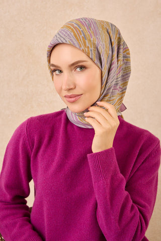Velora Eşarp Modern Zebra Eflatun - Velora Eşarp - | Silk Home
