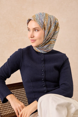 Velora Eşarp Modern Zebra Gümüş - Velora Eşarp - | Silk Home