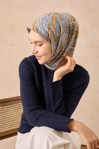 Velora Eşarp Modern Zebra Gümüş - Velora Eşarp - | Silk Home