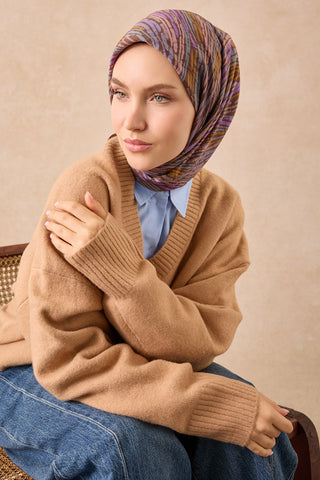 Velora Eşarp Modern Zebra Kahverengi - Velora Eşarp - | Silk Home