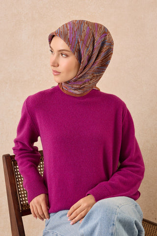 Velora Eşarp Modern Zebra Kiremit - Velora Eşarp - | Silk Home