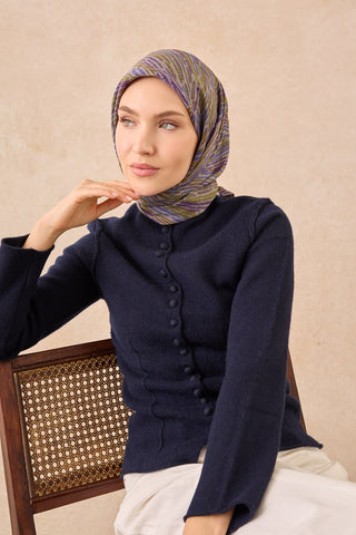 Velora Eşarp Modern Zebra Koyu Gri - Velora Eşarp - | Silk Home
