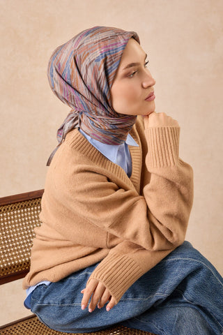 Velora Eşarp Modern Zebra Koyu Gri - Velora Eşarp - | Silk Home
