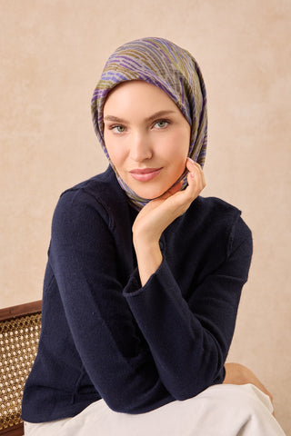 Velora Eşarp Modern Zebra Koyu Gri - Velora Eşarp - | Silk Home