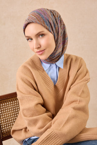 Velora Eşarp Modern Zebra Koyu Gri - Velora Eşarp - | Silk Home