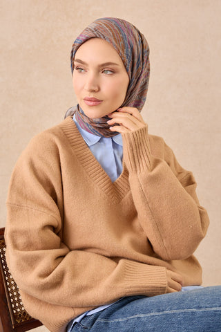 Velora Eşarp Modern Zebra Koyu Gri - Velora Eşarp - | Silk Home
