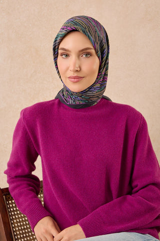 Velora Eşarp Modern Zebra Koyu Lacivert - Velora Eşarp - | Silk Home