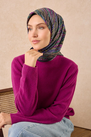 Velora Eşarp Modern Zebra Koyu Lacivert - Velora Eşarp - | Silk Home