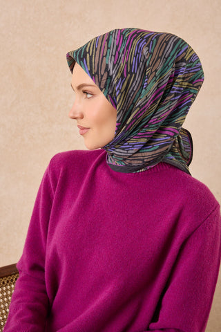 Velora Eşarp Modern Zebra Koyu Lacivert - Velora Eşarp - | Silk Home