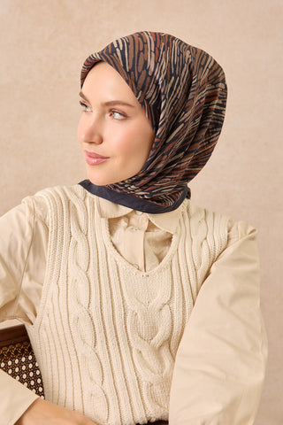 Velora Eşarp Modern Zebra Koyu Lacivert - Velora Eşarp - | Silk Home