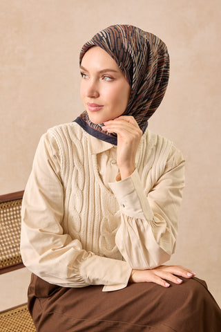 Velora Eşarp Modern Zebra Koyu Lacivert - Velora Eşarp - | Silk Home