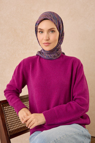 Velora Eşarp Modern Zebra Koyu Mor - Velora Eşarp - | Silk Home