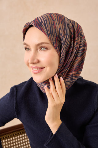 Velora Eşarp Modern Zebra Lacivert - Velora Eşarp - | Silk Home