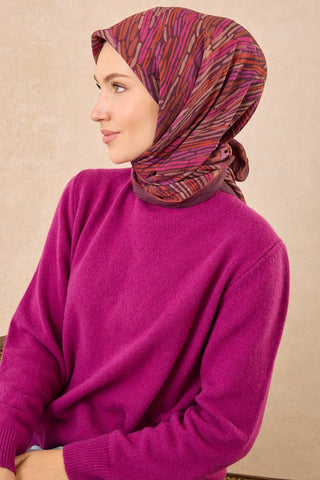 Velora Eşarp Modern Zebra Mürdüm - Velora Eşarp - | Silk Home