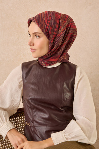 Velora Eşarp Modern Zebra Şarabi - Velora Eşarp - | Silk Home