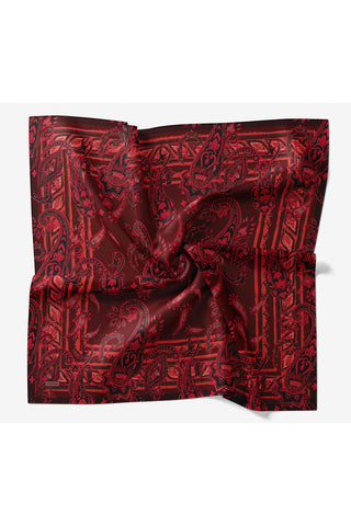 Velora Eşarp Şal Desen Bordo 90x90