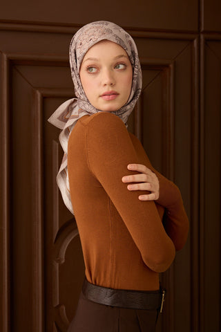 Velora Eşarp Shawl Pattern Açık Gri - Velora Eşarp - | Silk Home