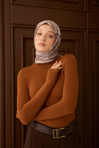 Velora Eşarp Shawl Pattern Açık Gri - Velora Eşarp - | Silk Home