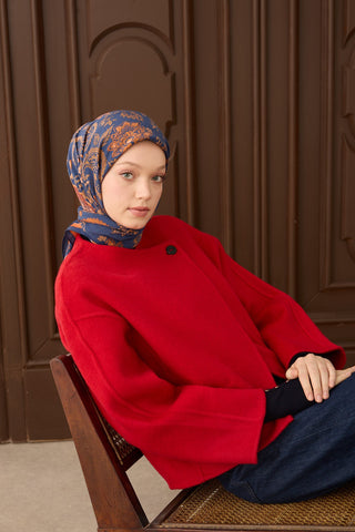 Velora Eşarp Shawl Pattern Gece Mavisi - Velora Eşarp - | Silk Home